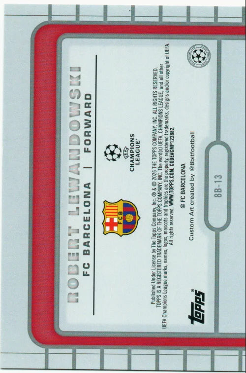 Robert Lewandowski 2025/26 Topps UEFA Club Competition 8Bit Shots #BB-13
