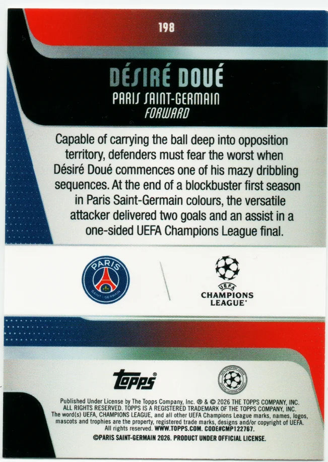 Desire Doue 2026 Topps PSG #198 Team of the Season