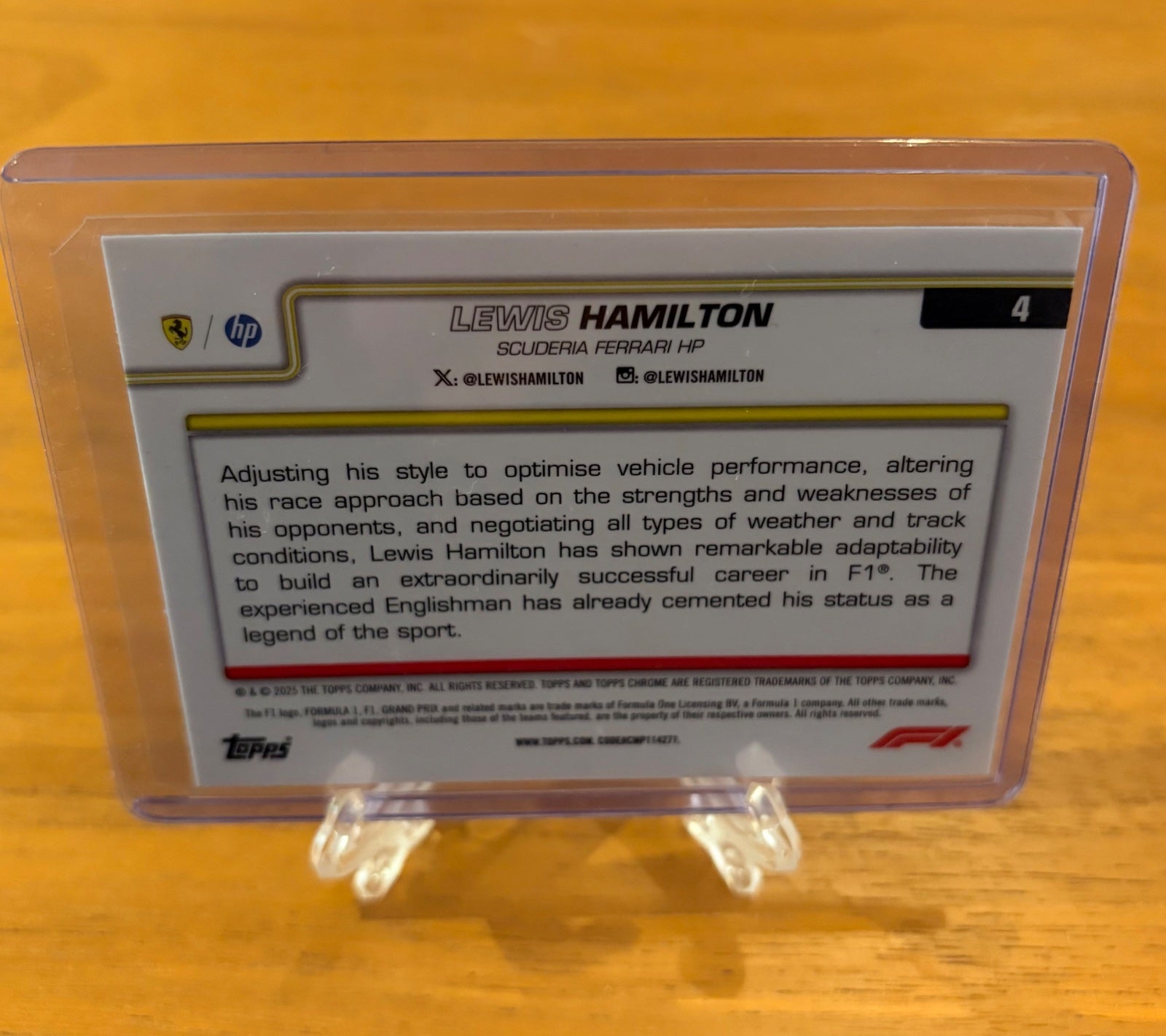 Topps Chrome f1 75th edition Lewis Hamilton /199