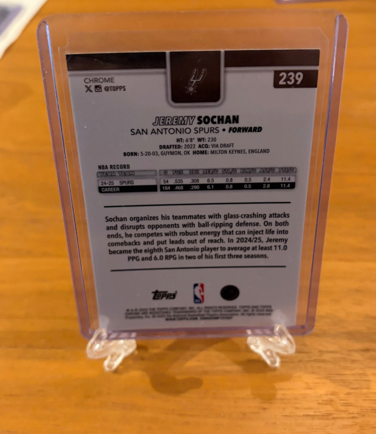 Purple refractors Sochan NBA TOPPS CHROME