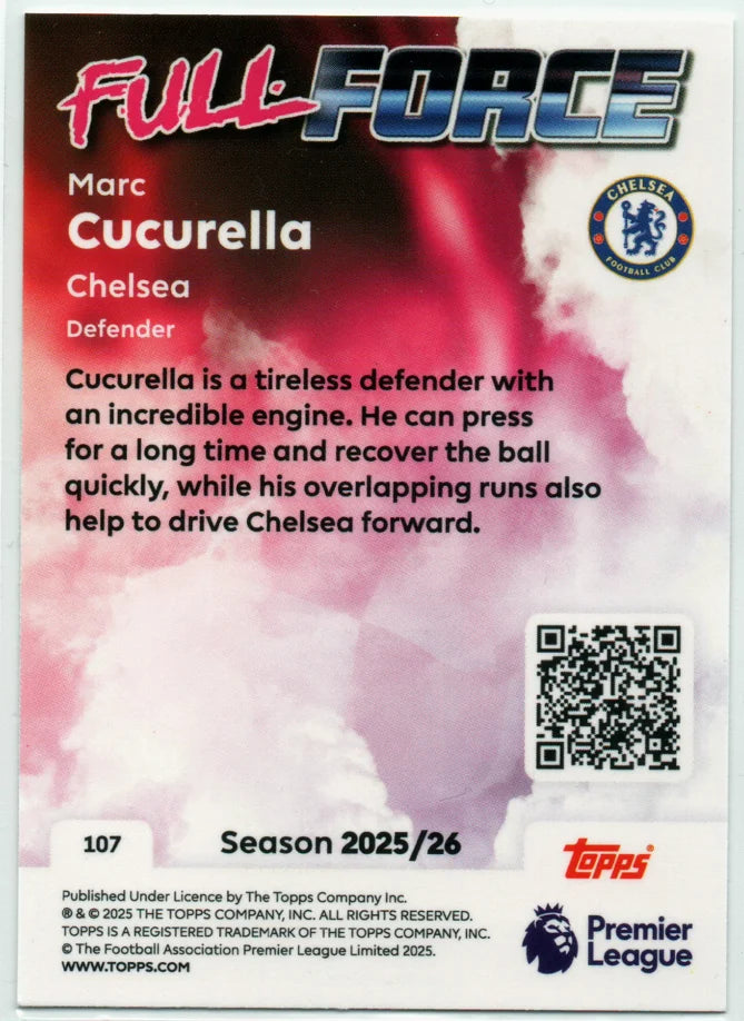 Marc Cucurella Topps Premier League 2025/26 Full Force #107