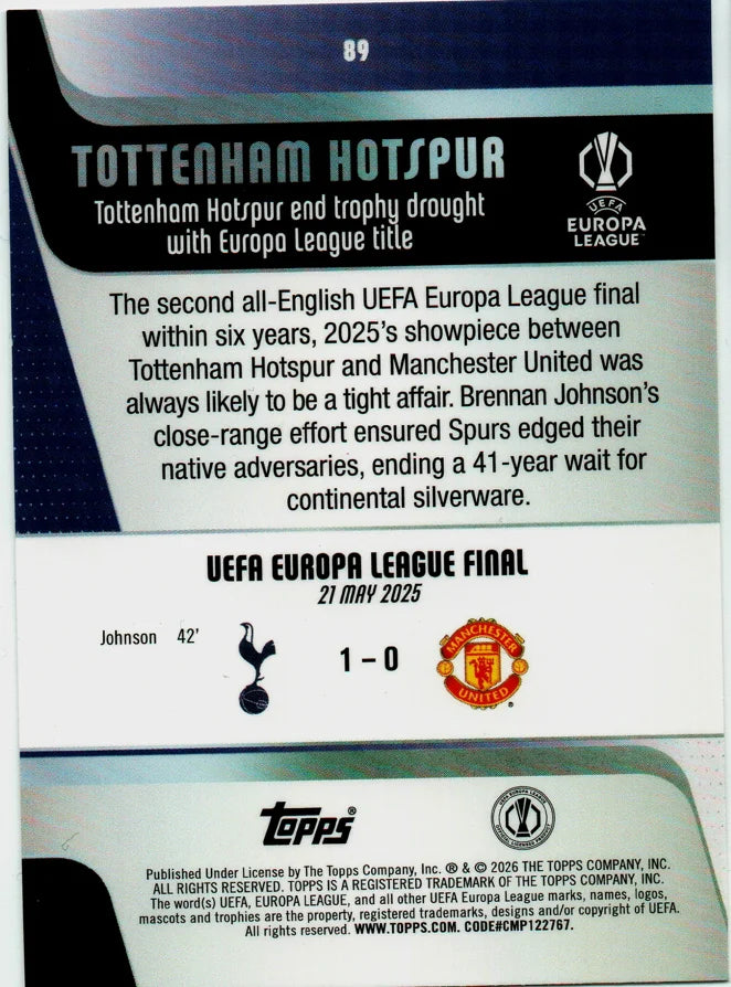 2025-26 UEFA Club Competition UEFA Europa League Title #89 Tottenham Hotspur