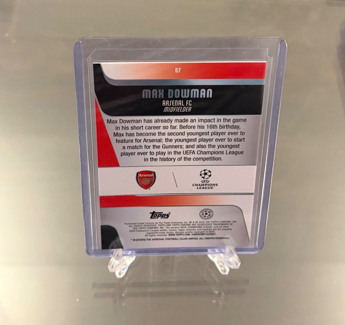 Max Dowman TOPPS UCC CHROME RC