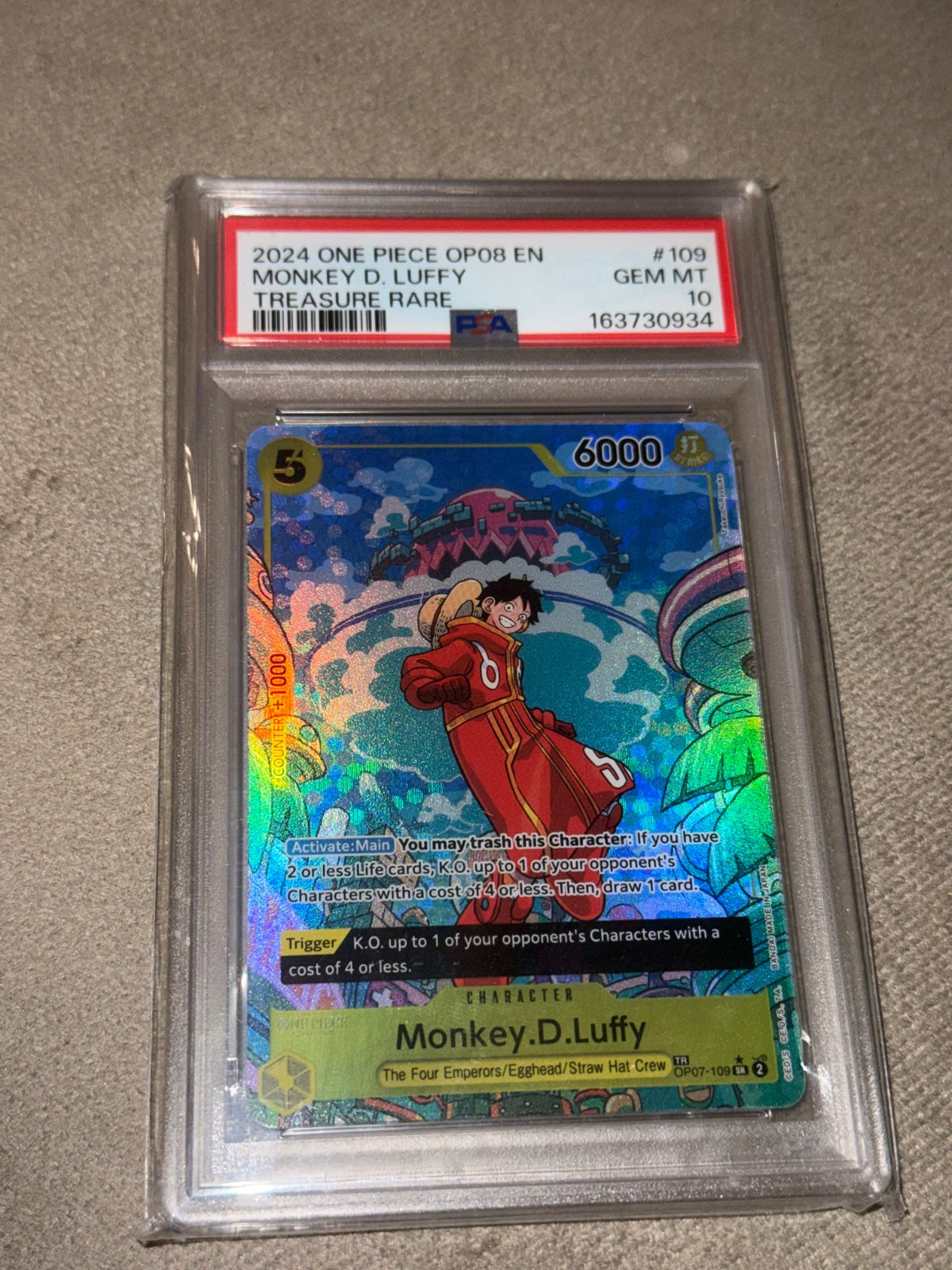 Monkey.D.Luffy (TR) OP07-109 · Foil (Two Legends) — PSA 10
