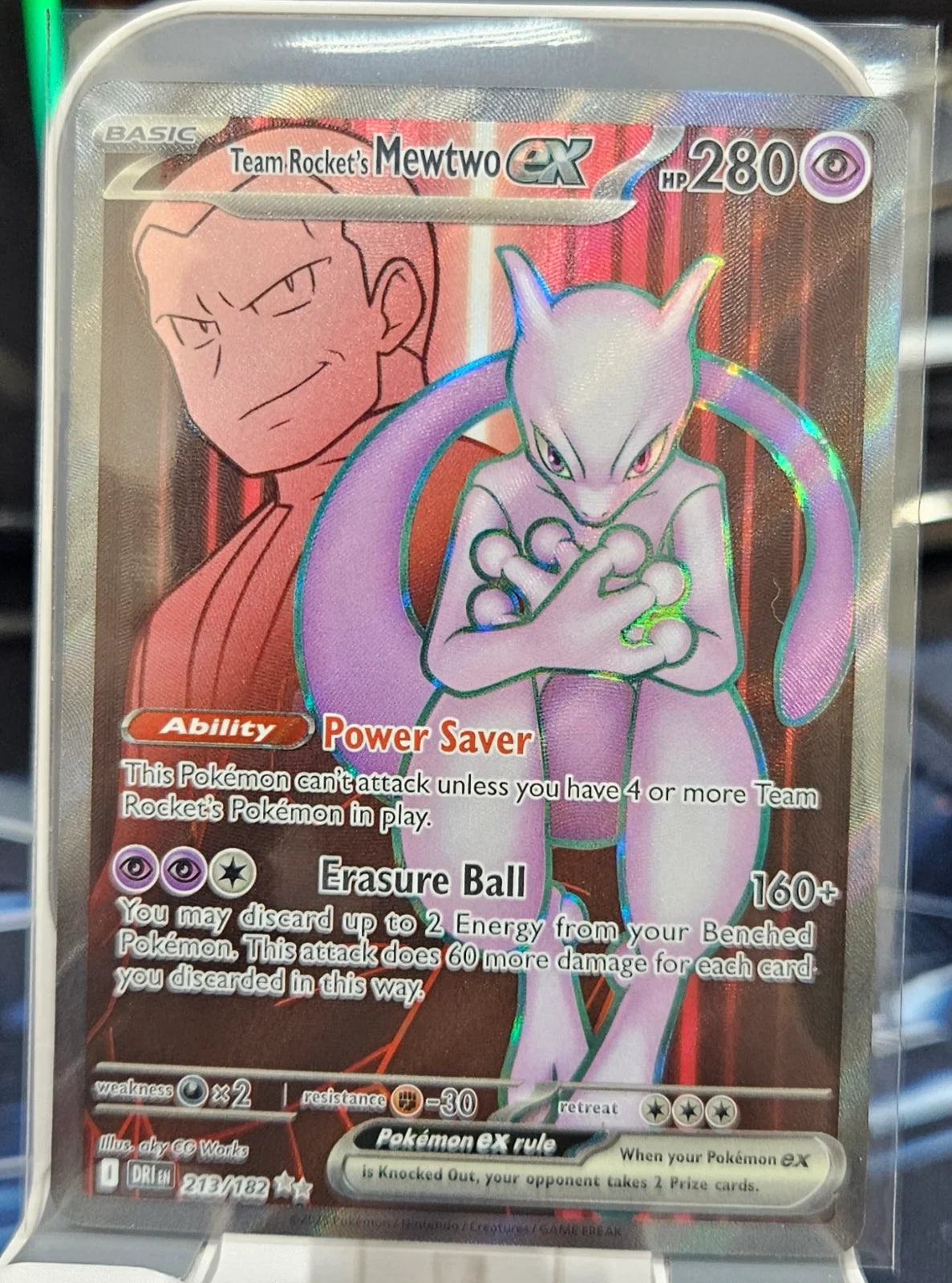 Team Rocket's Mewtwo ex 213/182 · Holofoil (Destined Rivals)