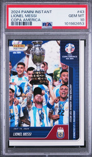 LIONEL MESSI COPA AMERICA 2024 #43 PANINI INSTANT CONMEBOL PSA 10
