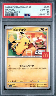 MCDONALD'S  2025 POKEMON JAPANESE M-P PROMO #020 PIKACHU PSA 10