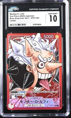 Monkey D Luffy [Base Shop] (JP) ST21-001 (One Piece Promotion Cards (JP)) — CGC 10