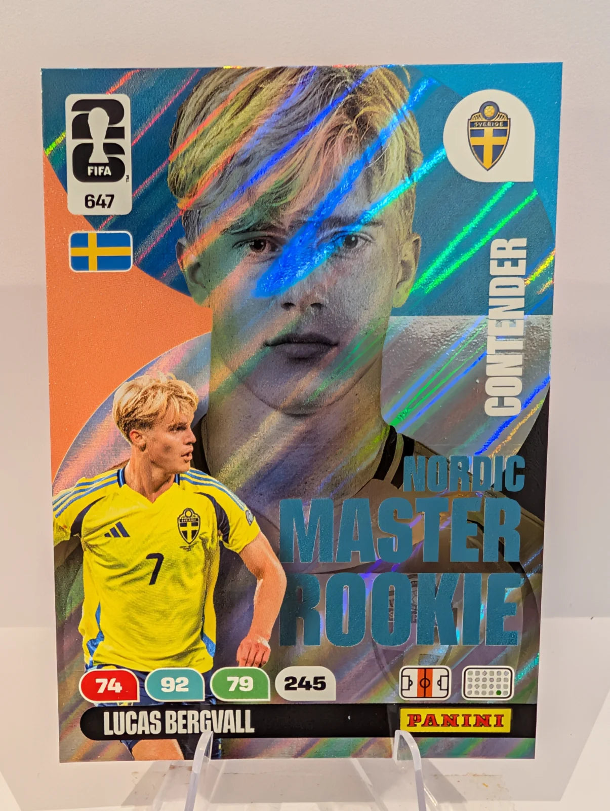 647 Lucas Bergvall - Nordic Master Rookie - Panini Adrenalyn XL World Cup 2026