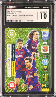 L. Messi/L. Suarez/A. Griezmann FIFA 365 Adrenalyn XL #246 CGC 10