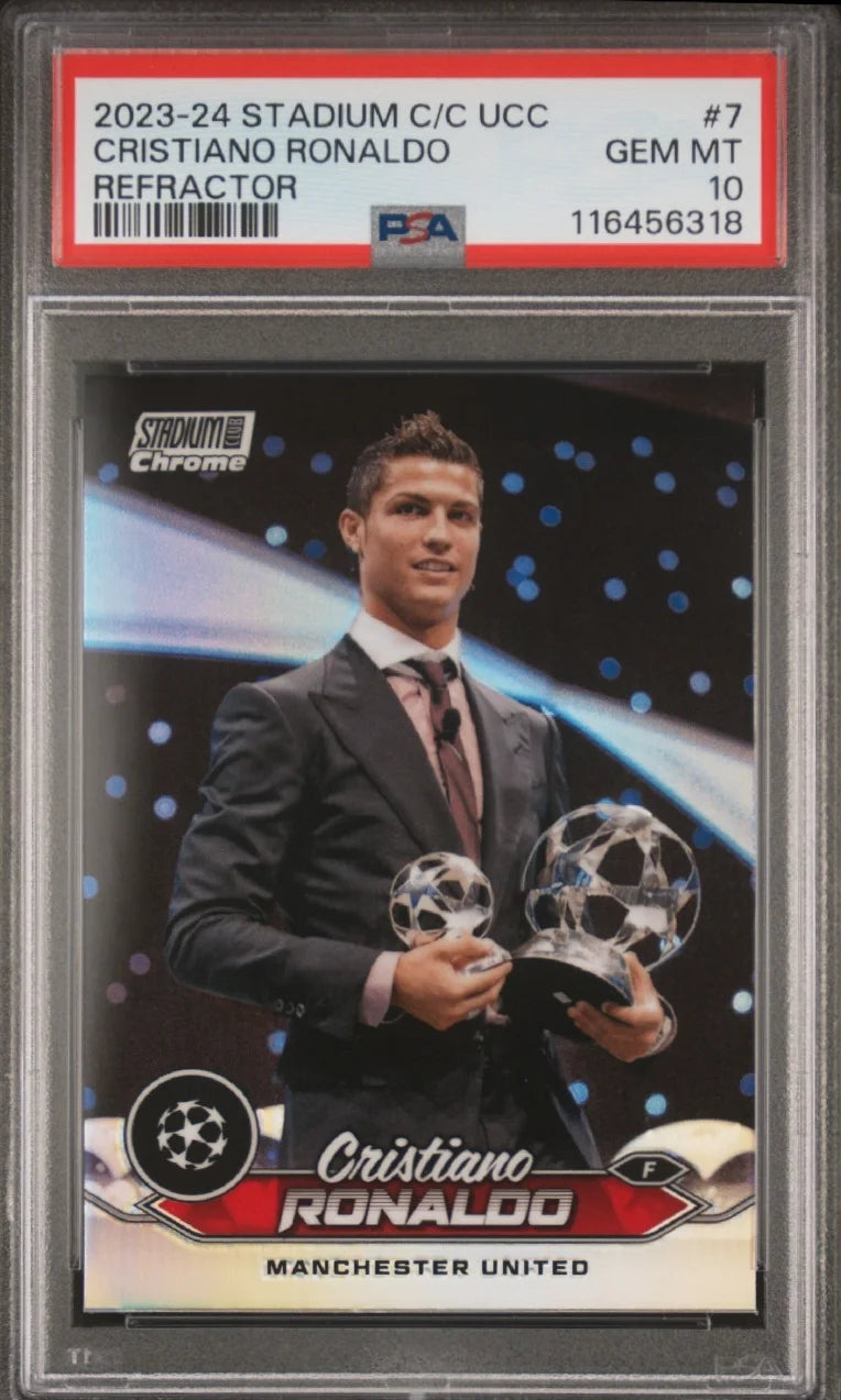 CRISTIANO RONALDO 2023-24 TOPPS STADIUM C/C UCC #7 PSA 10