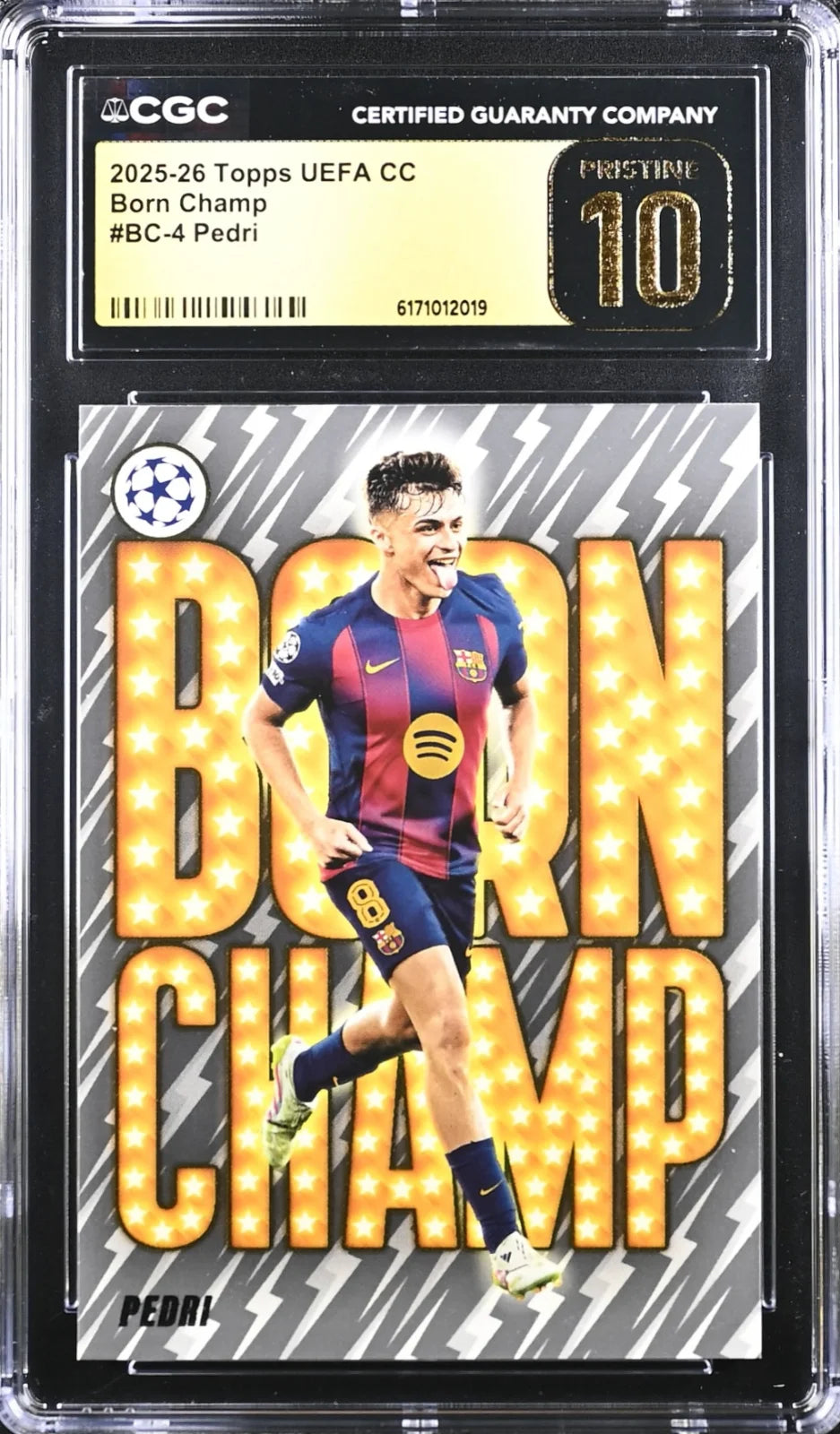 Pedri ( 1 of 1 PRISTINE 10) 2025-26 Topps UEFA CC Born Champ #BC-4