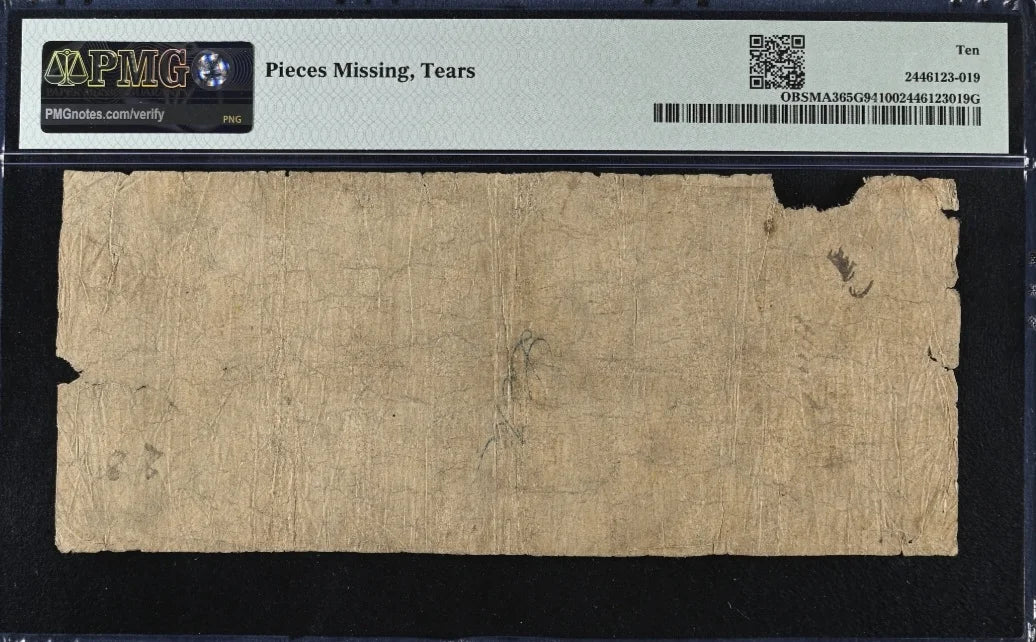 (1 of 1 graded banknote) 1840s-50s $3 US Massachusetts, Boston, PMG 10
