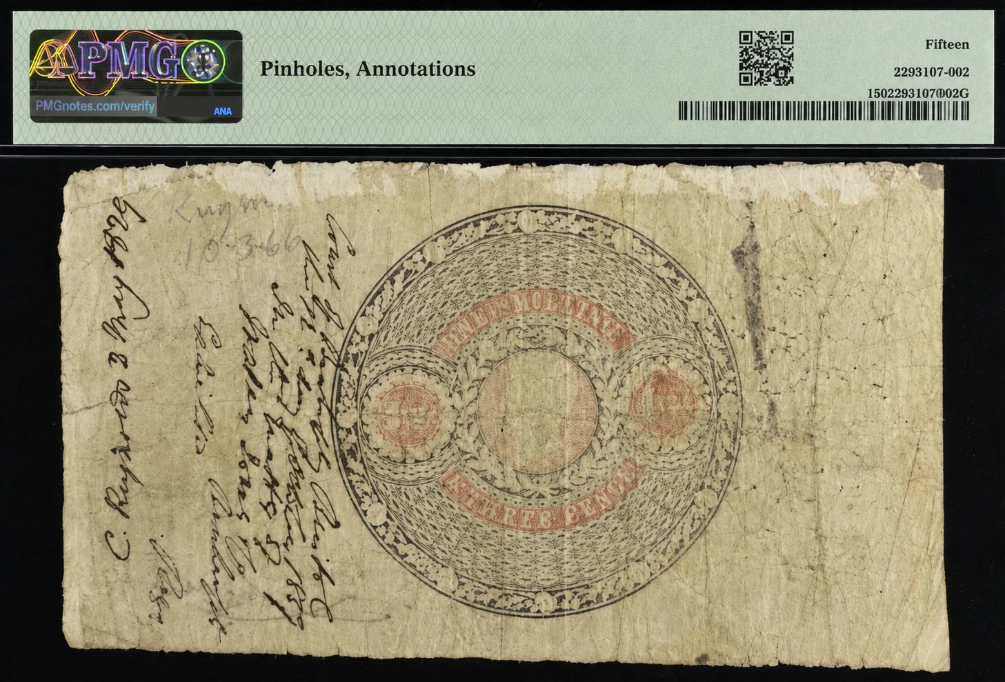 Great Britain, 1828-31 banknote, Carmarthen Bank, 5 Pounds, PMG 15