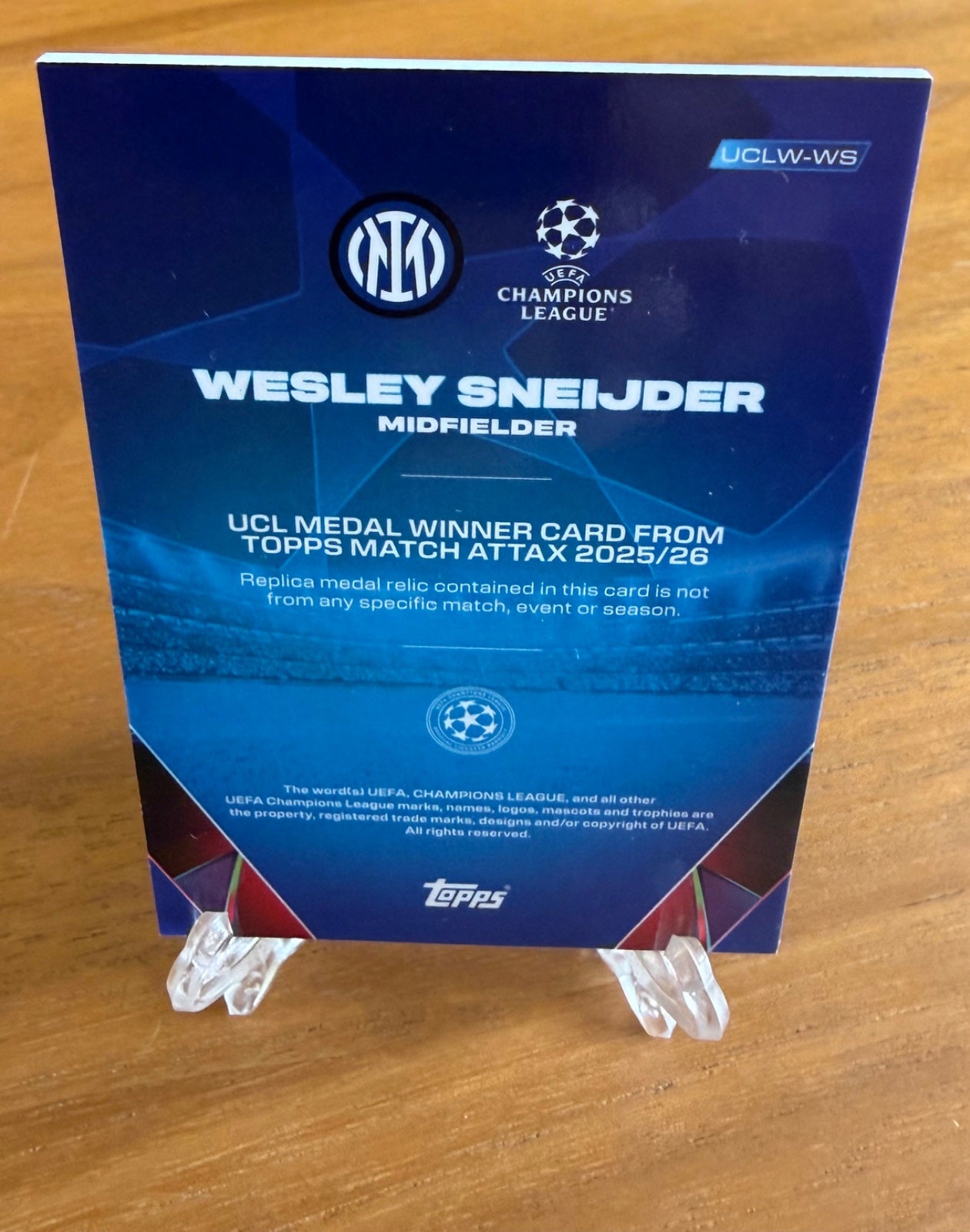 Topps “ winners medal relic “ Wesley Sneijder