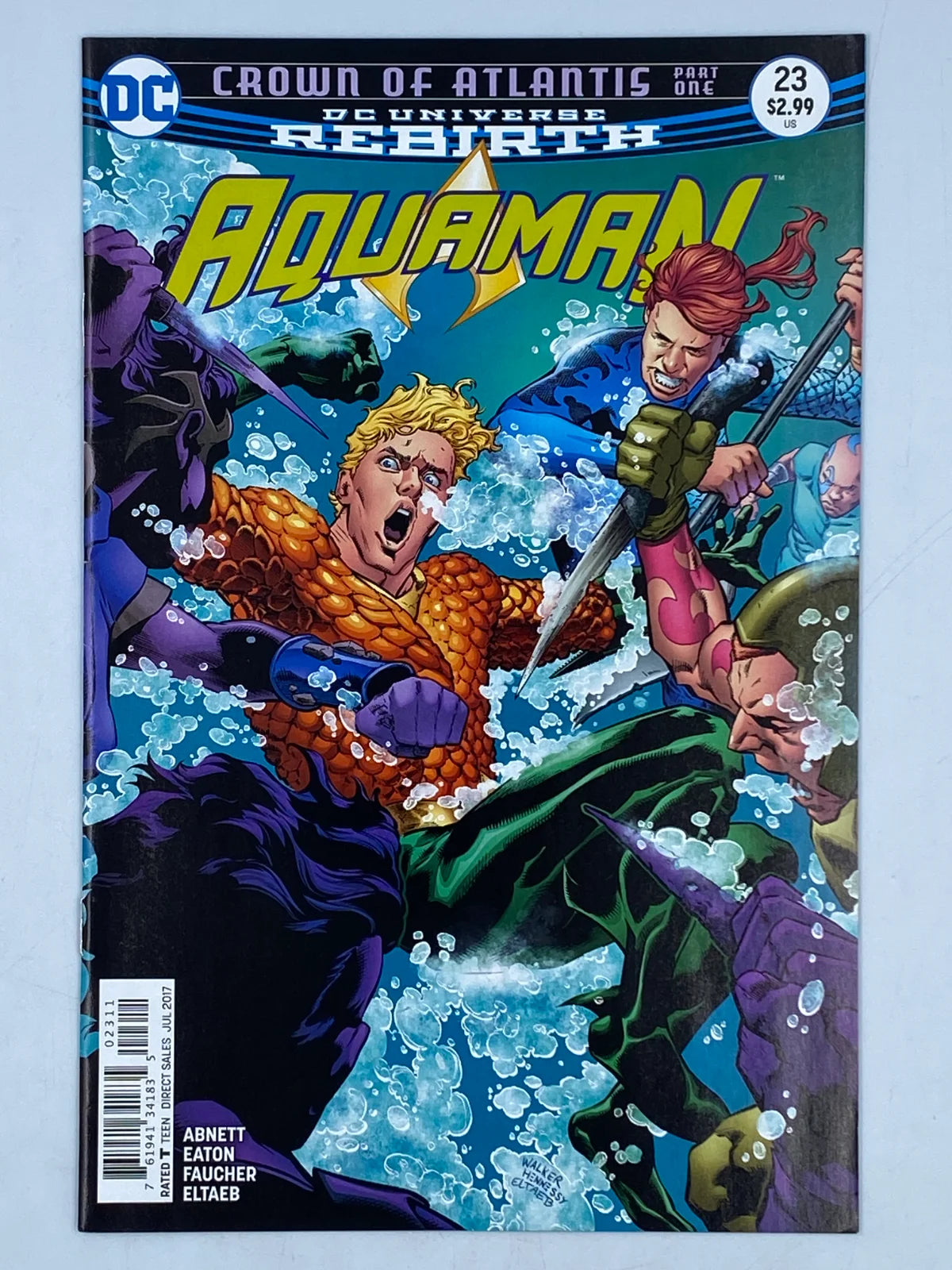 Aquaman #23 from the DC Rebirth series (published in July 2017) part one of the "Crown of Atlantis"