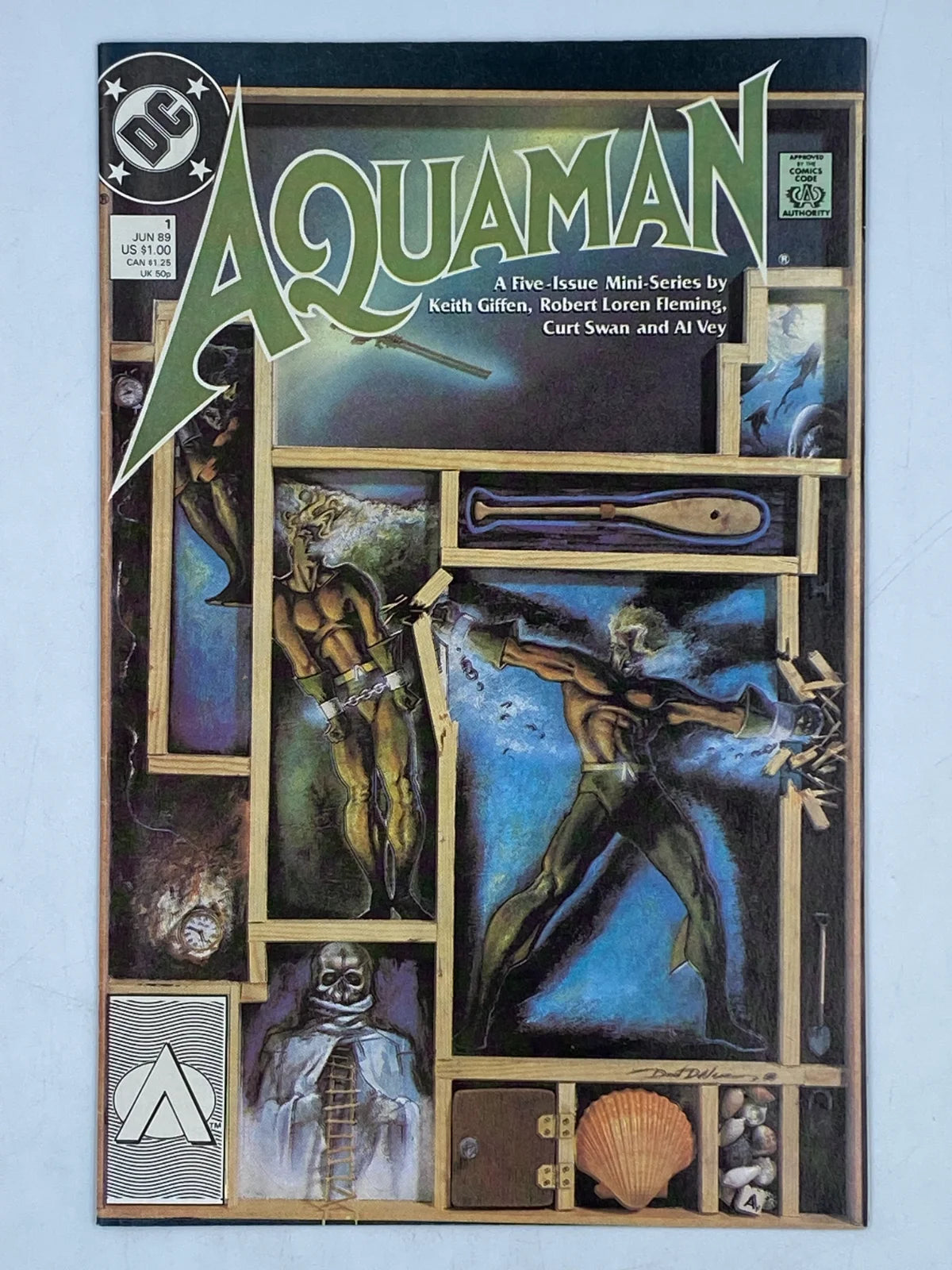 Aquaman Vol. 3 #1, a 5-issue mini-series titled "Aquarium" published by DC Comics in June 1989.