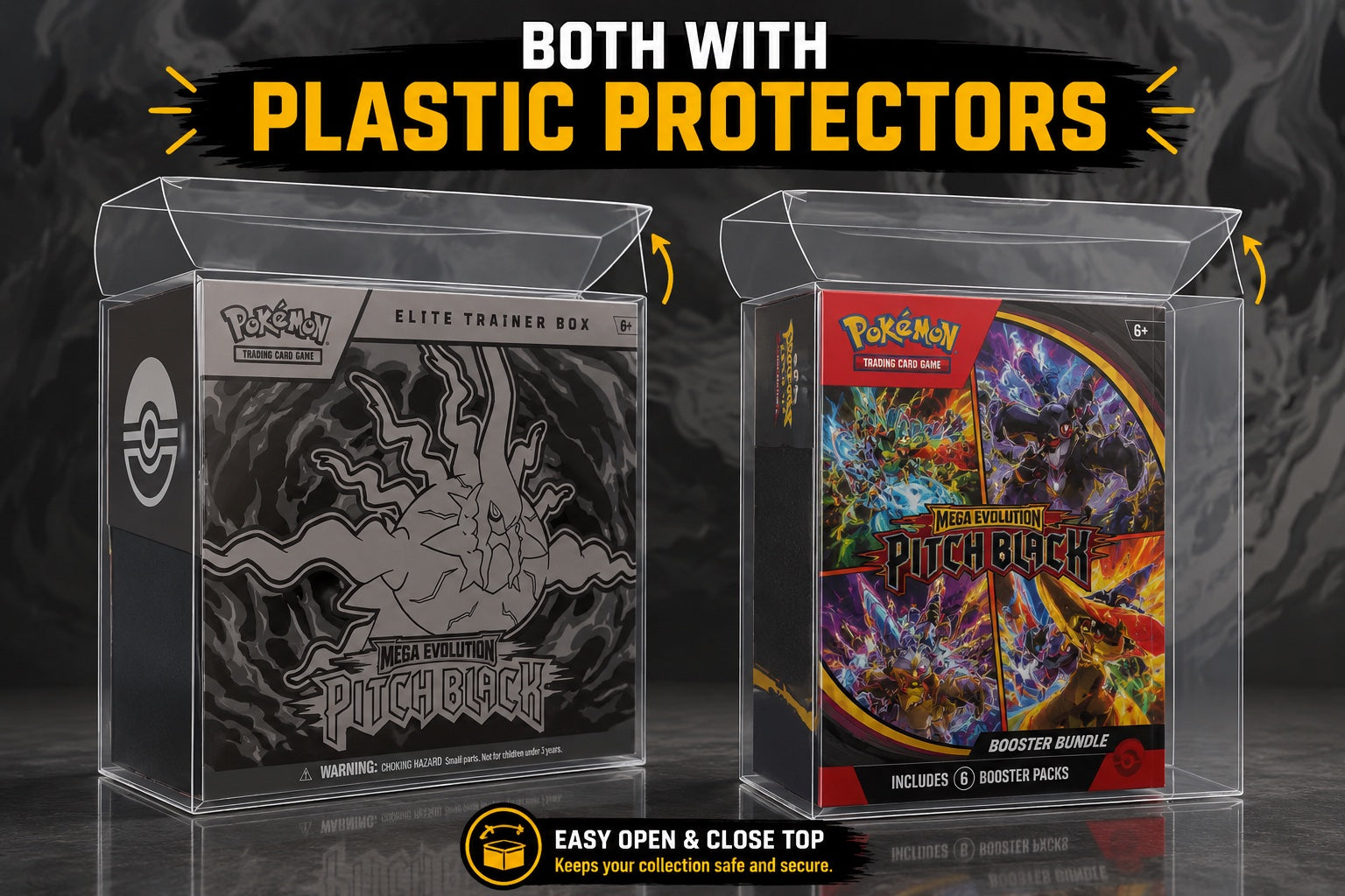 Pitch black ETB + Booster bundle + plastic protector for both