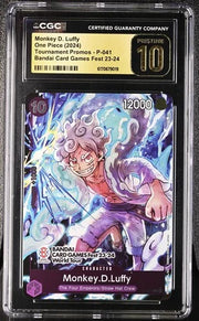 Monkey.D.Luffy (041) (BANDAI CARD GAMES Fest 23-24 World Tour) P-041 (One Piece Promotion Cards) — CGC 10 (Pristine)