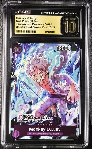 Monkey.D.Luffy (041) (BANDAI CARD GAMES Fest 23-24 World Tour) P-041 (One Piece Promotion Cards) — CGC 10 (Pristine)