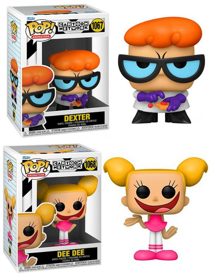 Funko Dexter and His Laboratory Cartoon Network Pop! Animation Bundle: Dexter 1067 + Dee Dee 1068