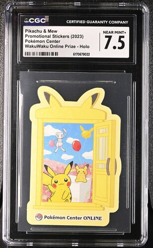 Pokemon Center Sticker 2023 Pikachu & Mew Wakuwaku CGC 7.5