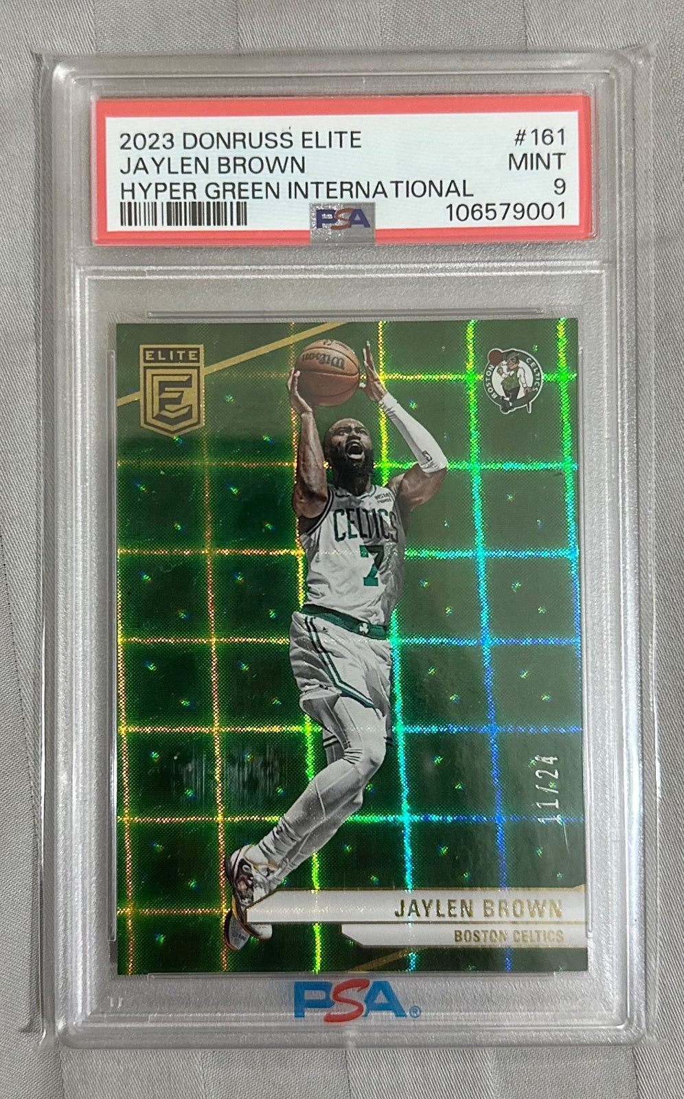 Jaylen Brown Donruss Elite Hyper Green International /24