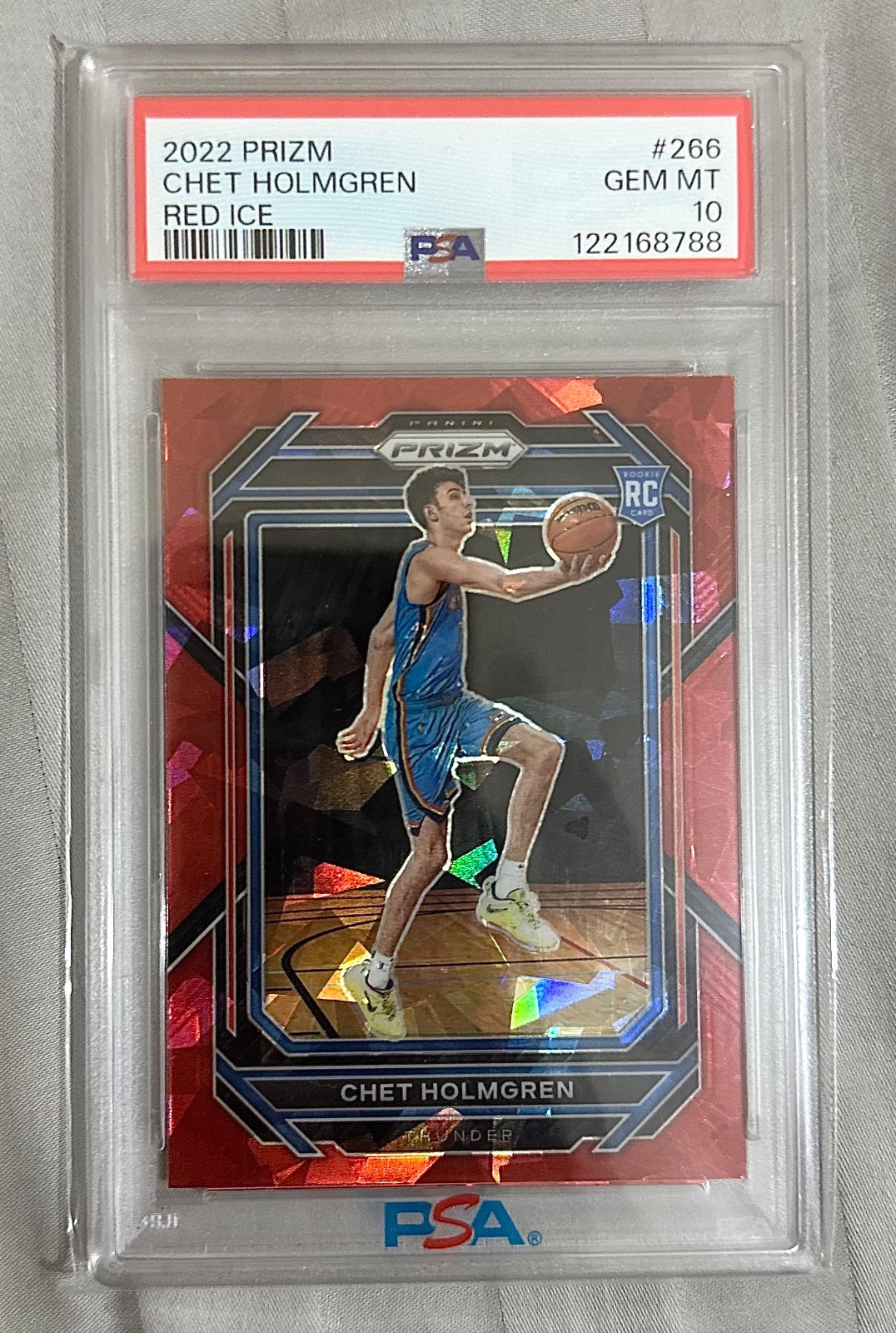 Chet Holmgren Prizm Red Cracked Ice Rookie Card