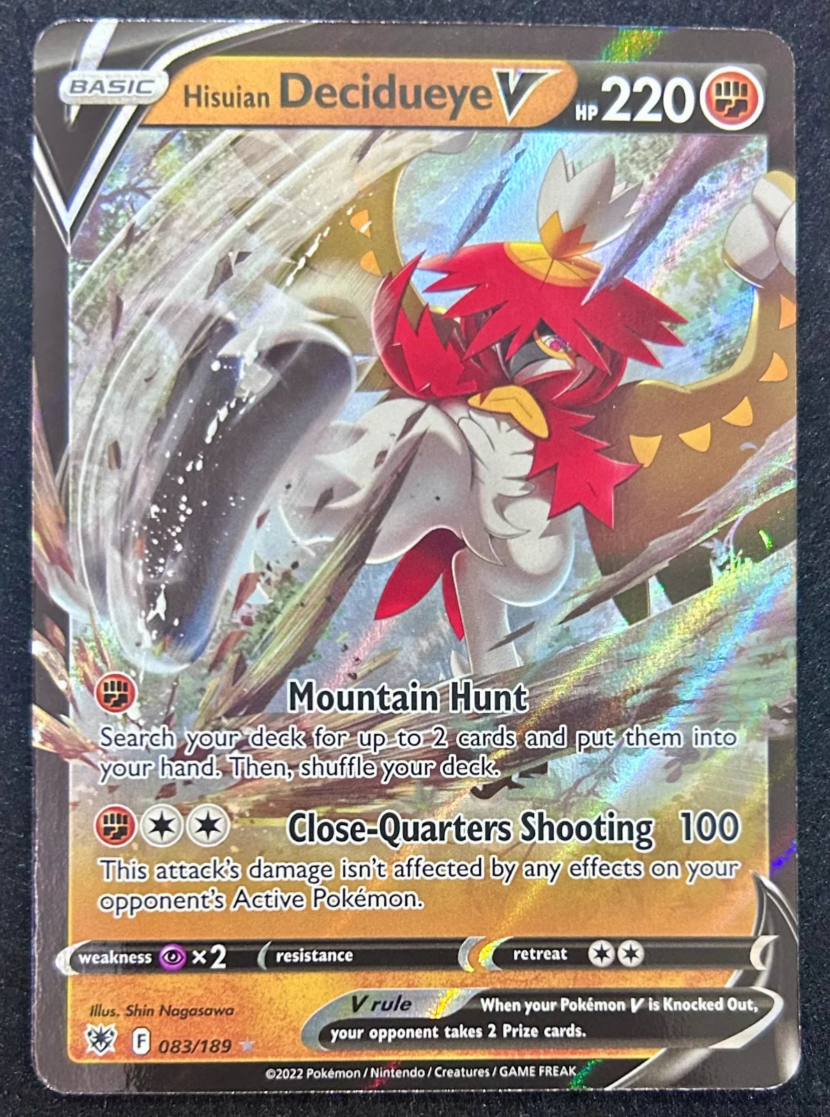 Hisuian Decidueye V Astral Radiance Ultra Rare Holofoil 083/189 English
