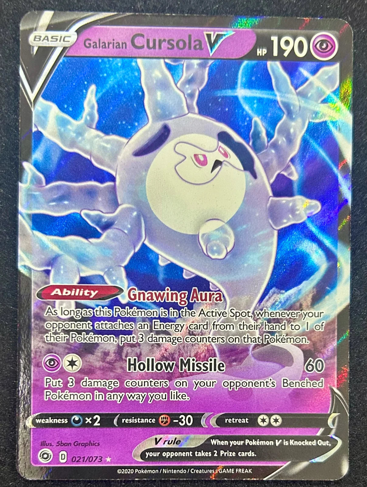 Galarian Cursola V Champion's Path Ultra Rare Holofoil 21/73 English