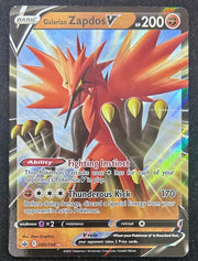 Galarian Zapdos V Chilling Reign Ultra Rare Holofoil 080/198 English