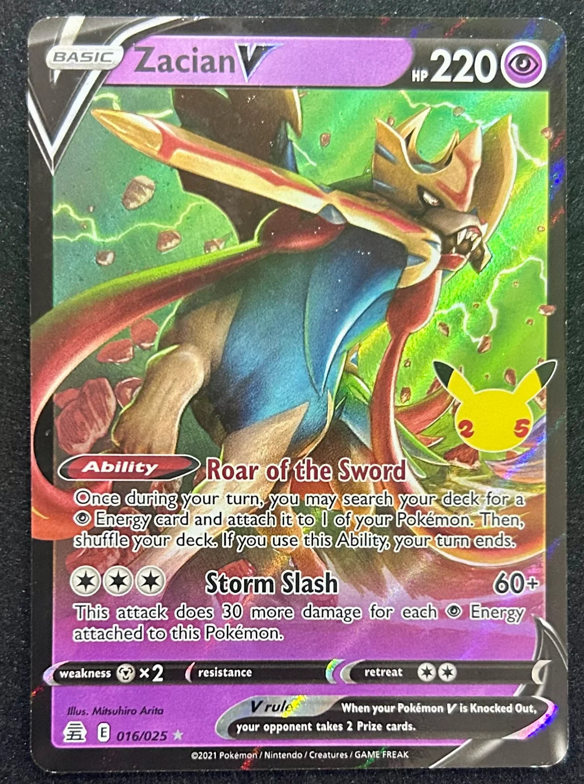 Zacian V Celebrations Ultra Rare Holofoil 016/025 English
