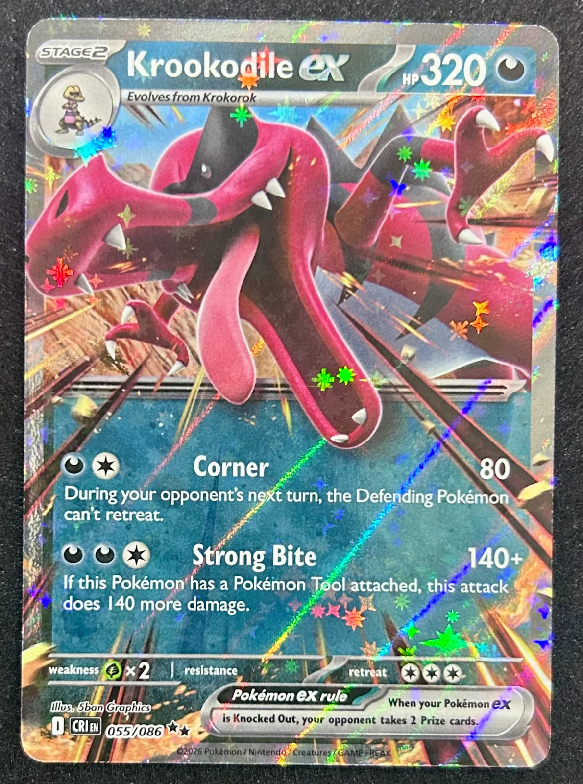 Krookodile ex Chaos Rising Double Rare Holofoil 055/086 English