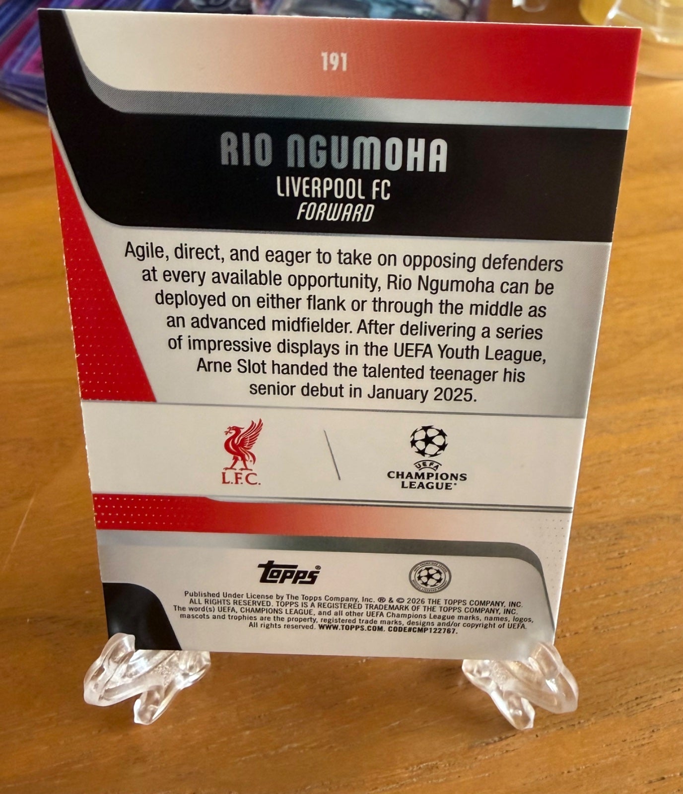 Rio Ngumoha RC Topps UCC