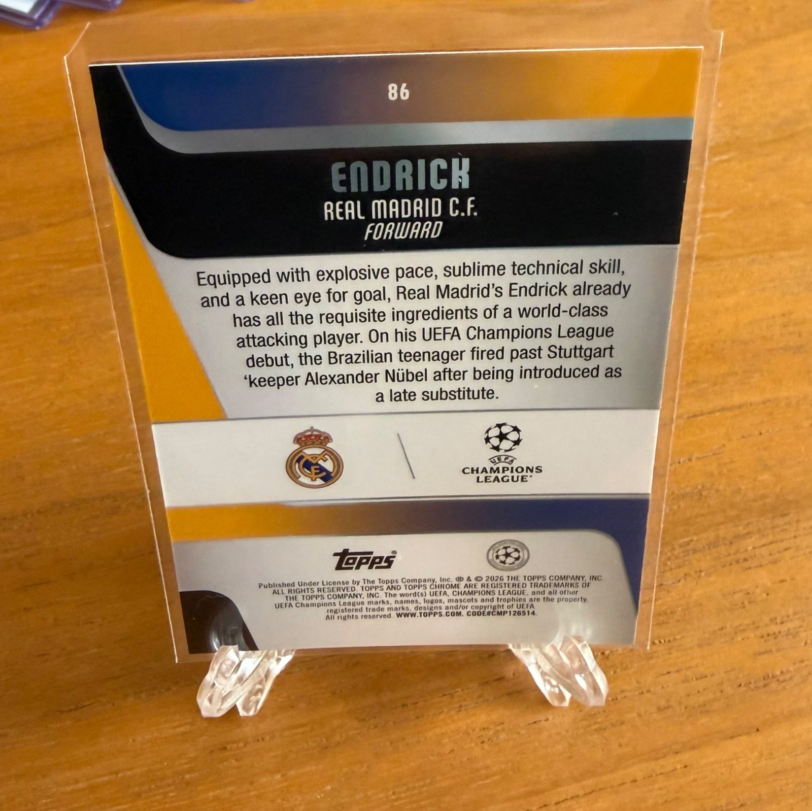 Topps UCC chrome “ future stars “ Endrick