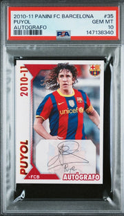 PUYOL PSA 10 2010-11 PANINI FC BARCELONA 35  AUTOGRAFO