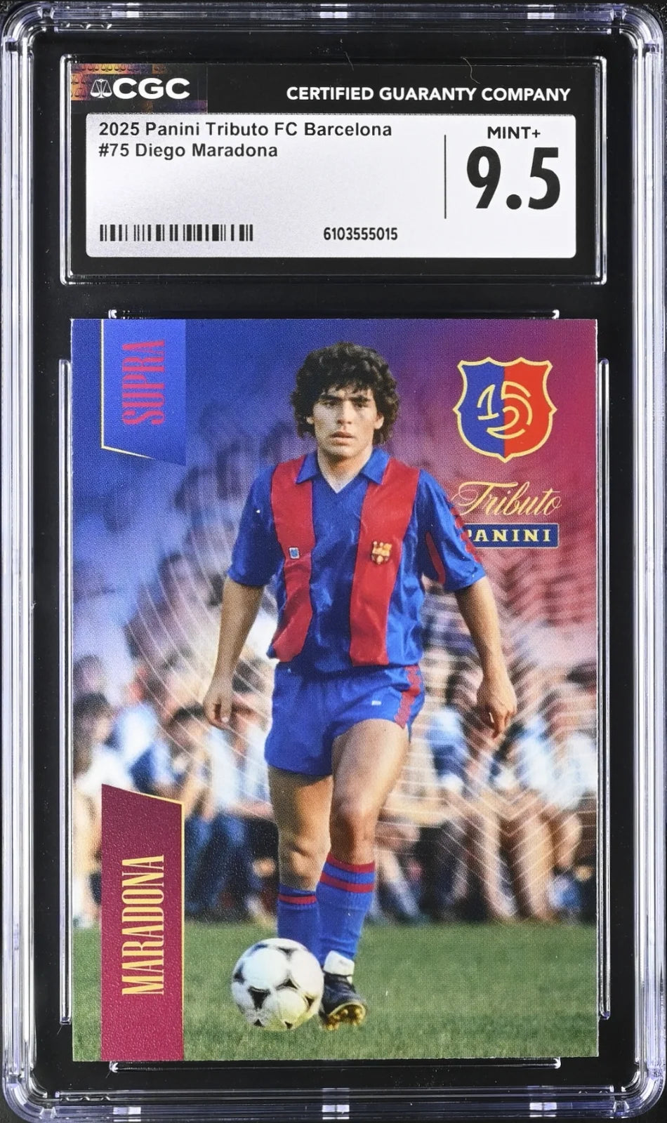 Diego Maradona, Panini, Tributo FC Barcelona, 2025, CGC 9.5