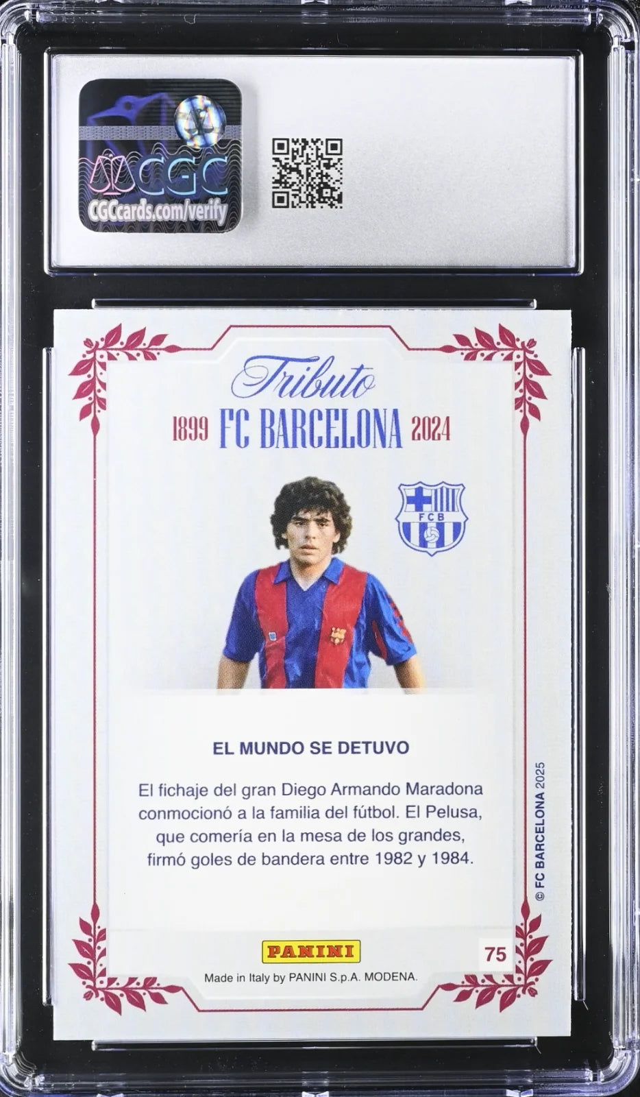 Diego Maradona, Panini, Tributo FC Barcelona, 2025, CGC 9.5
