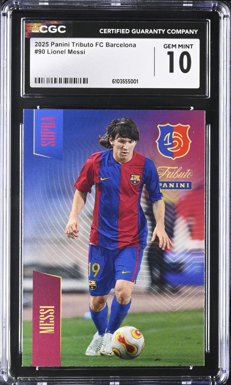 Lionel Messi, Panini, Tributo FC Barcelona, #90, 2025, CGC 10
