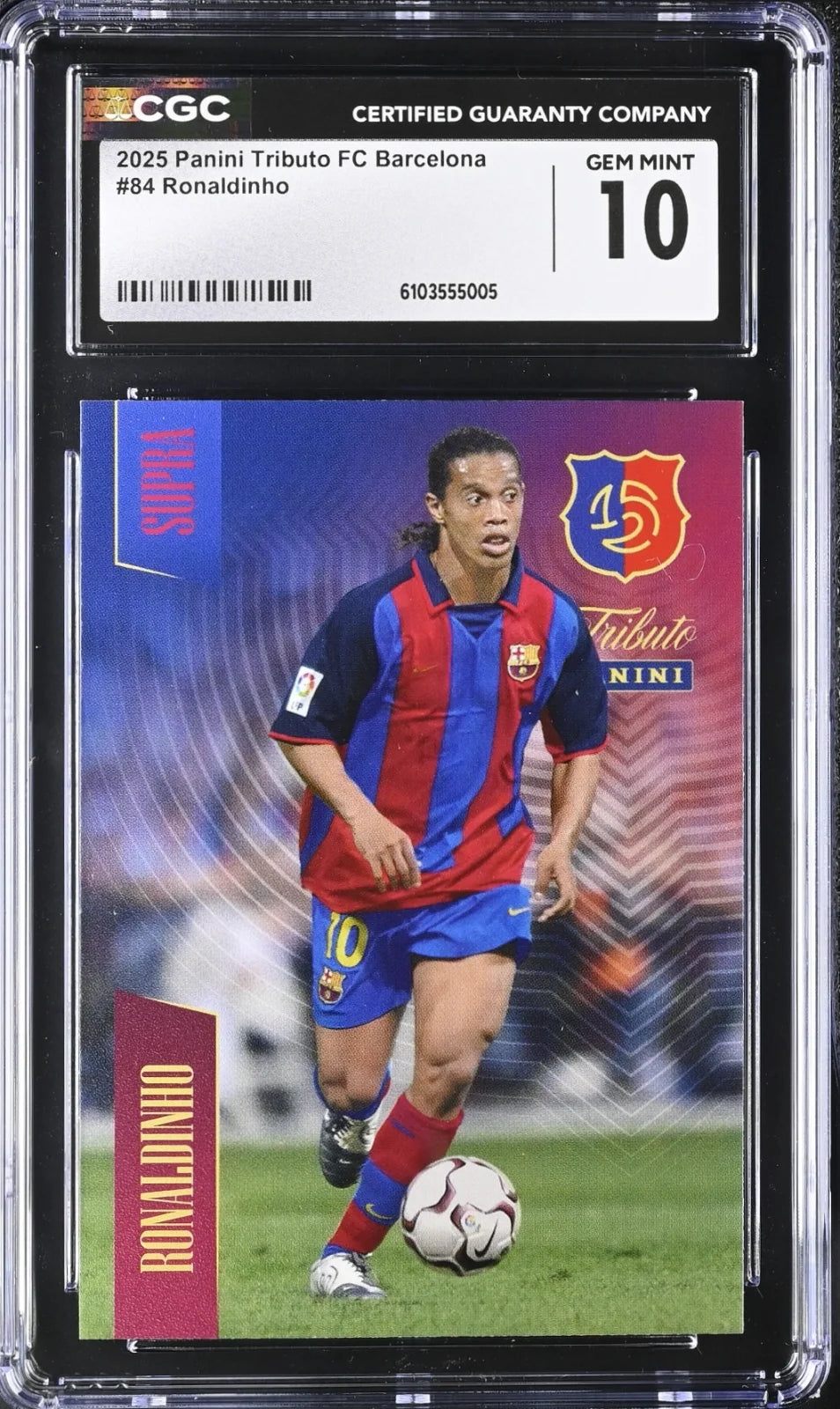 Ronaldinho, Panini, Tributo FC Barcelona, #84, 2025, CGC 10