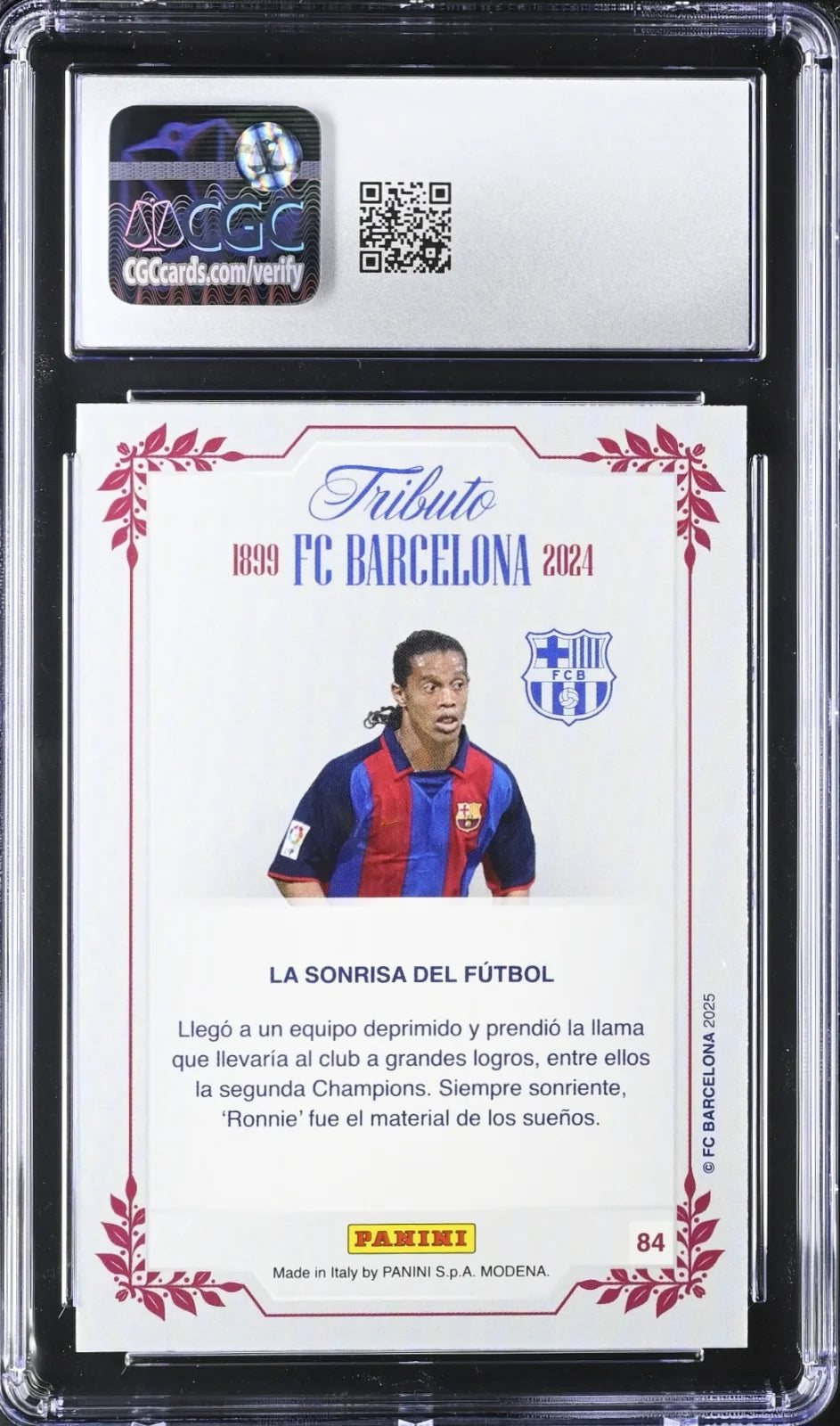 Ronaldinho, Panini, Tributo FC Barcelona, #84, 2025, CGC 10