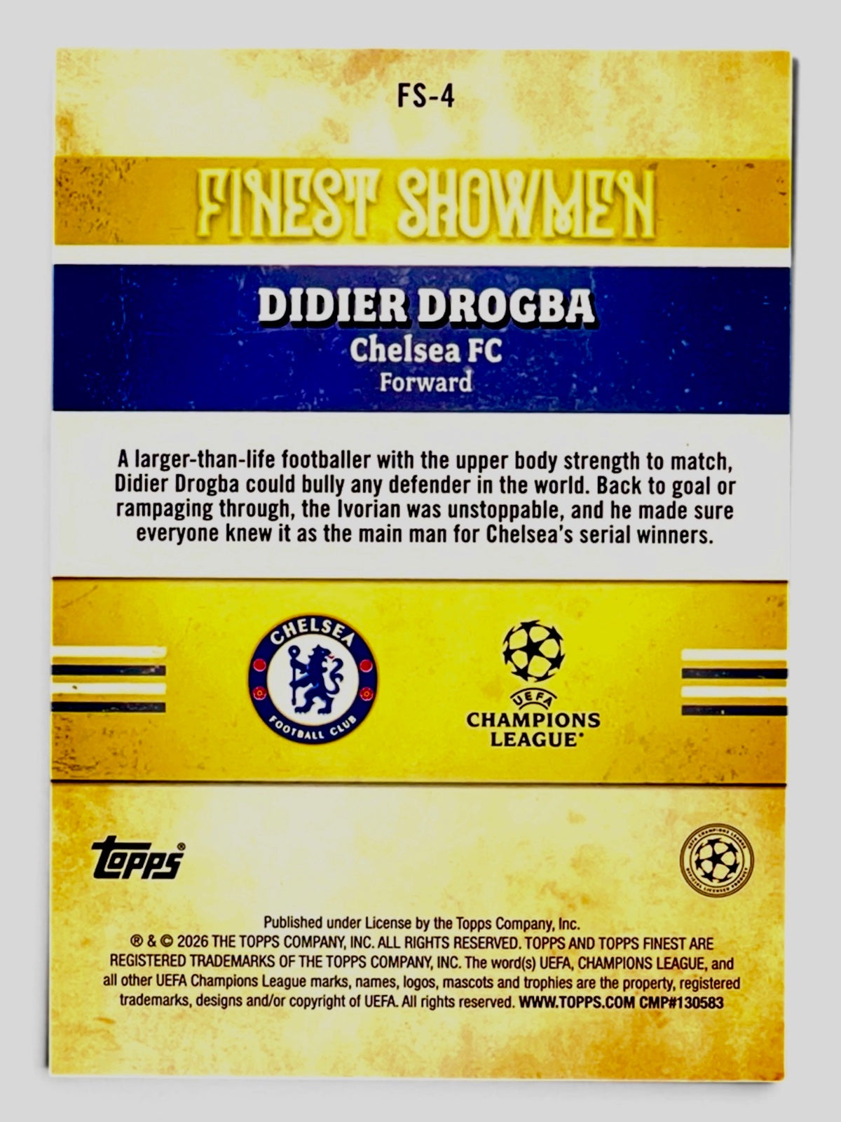 2026 Topps Finest Didier Drogba Finest Showmen