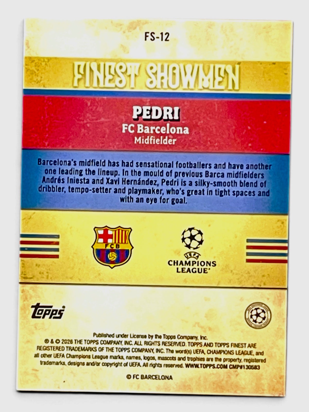 2026 Topps Finest Pedri Finest Showmen