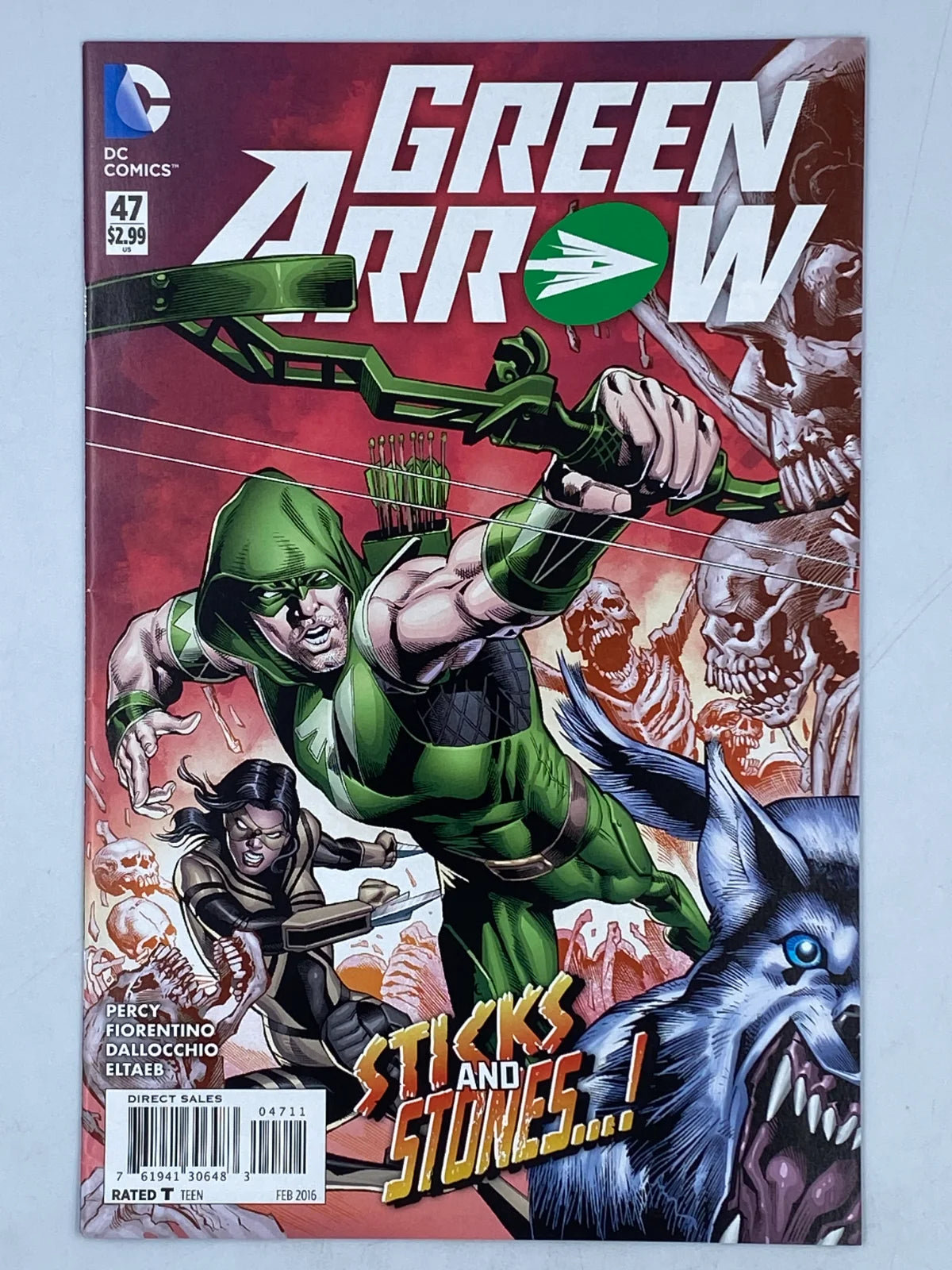 Green Arrow (2011–2016) Vol.5 #47, featuring the "Sticks and Stones"