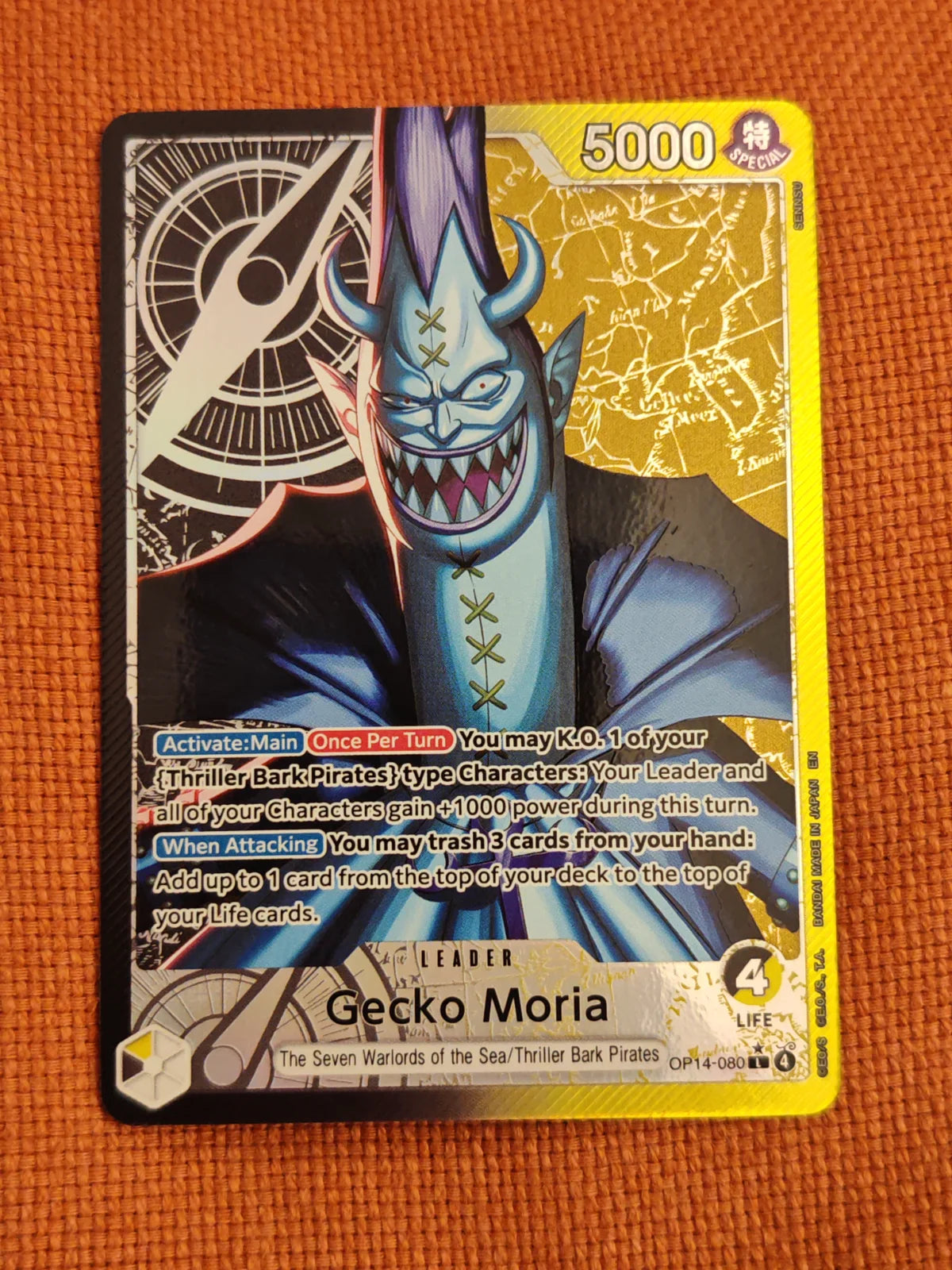 Gecko Moria - OP14-080 (Alternate Art) (The Azure Sea's Seven)