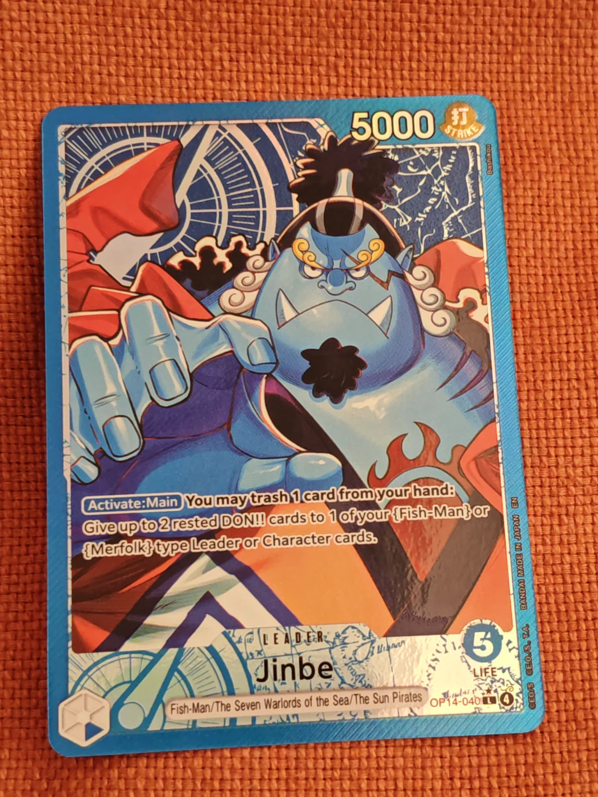Jinbe - OP14-040 (Alternate Art) (The Azure Sea's Seven)