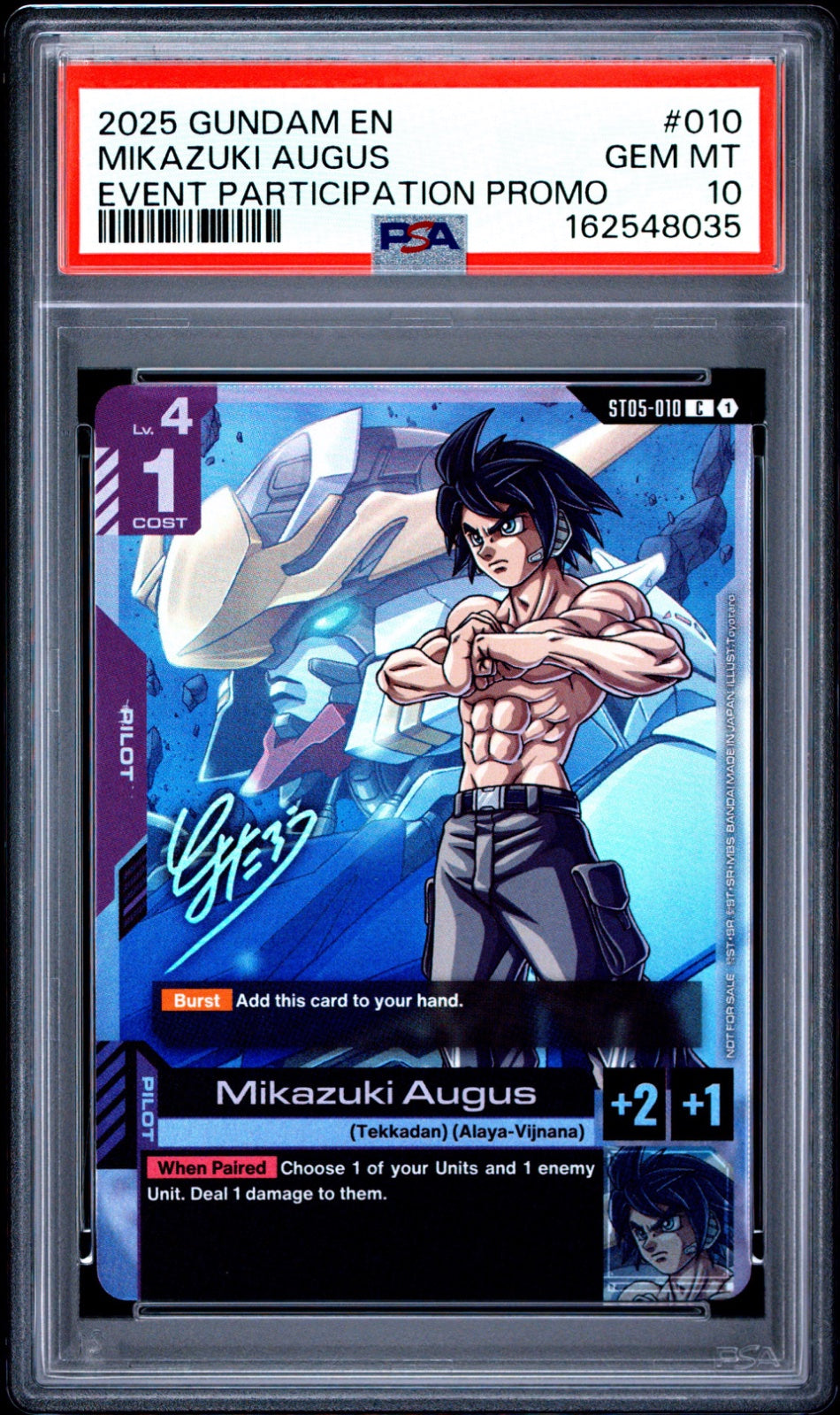PSA 10 - Mikazuki Augus (Event Promo) ST05-010 (Gundam Promotional Cards)
