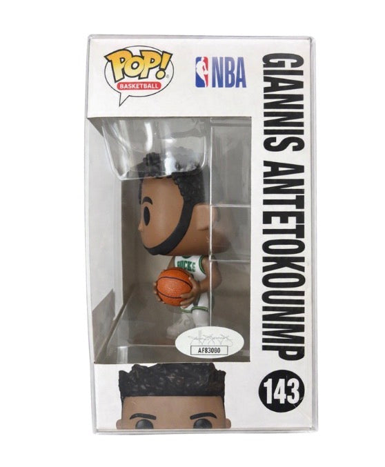 Giannis Antetokounmpo Signed Autographed Milwaukee Bucks Funko Pop #143 JSA COA