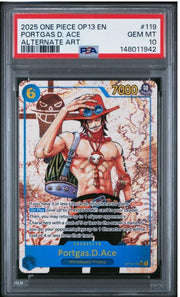 Portgas.D.Ace (119) (Parallel) OP13-119 (Carrying On His Will) — PSA 10