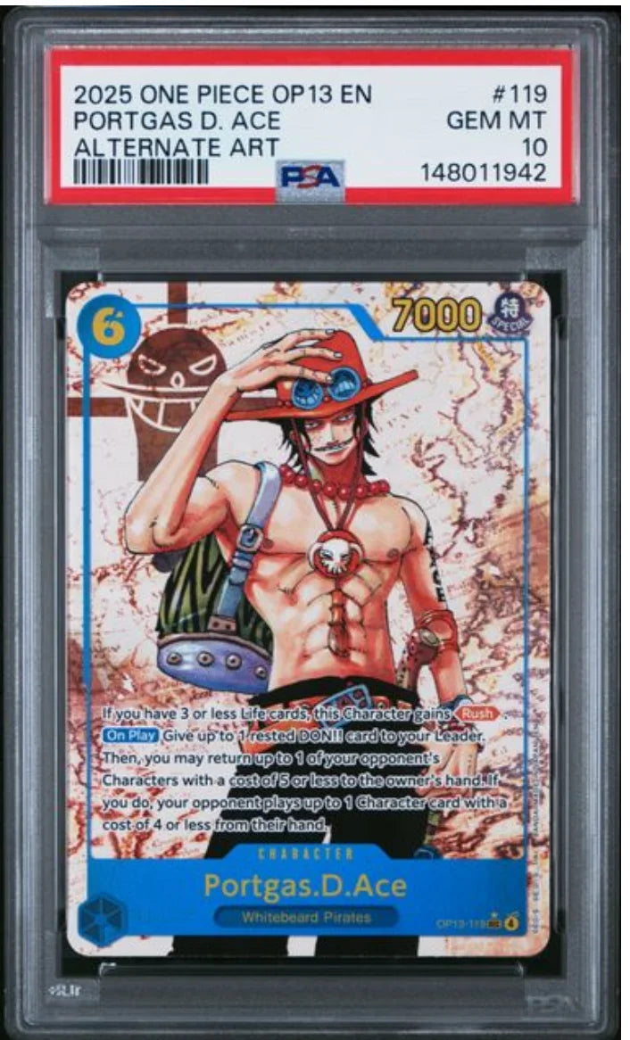 Portgas.D.Ace (119) (Parallel) OP13-119 (Carrying On His Will) — PSA 10